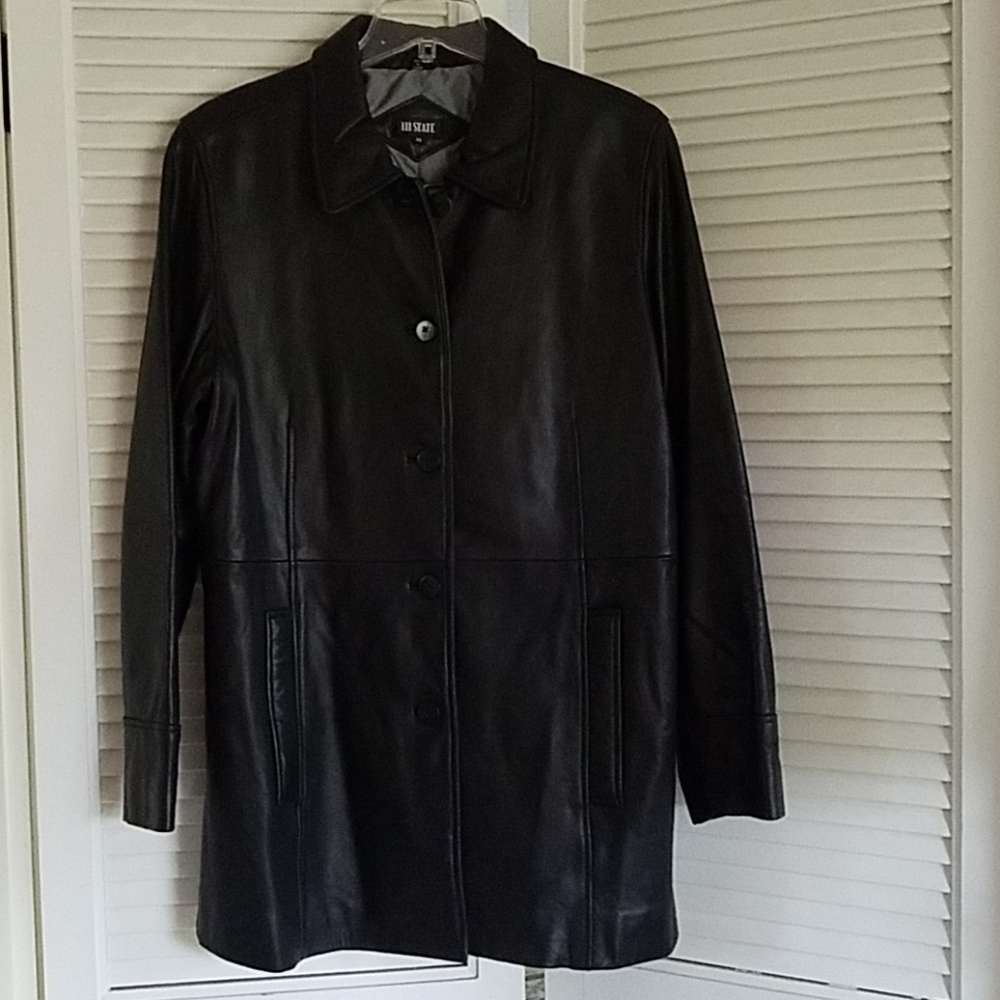 Ladies black butter leather jacket